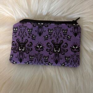 Haunted Mansion inspired Purple Gothic Damask Zip coin Pouch